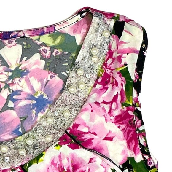 Dress Barn Cascade Ruffle Embellished Sleeveless Top Pink Purple Plus 14/16 - Picture 12 of 16